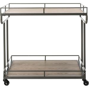 Safavieh Dawson Bar Cart, Rustic Oak/White(Rustic Oak / Gunmetal)