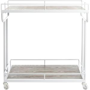 Safavieh Dawson Bar Cart, Rustic Oak/White(Rustic Oak / White)