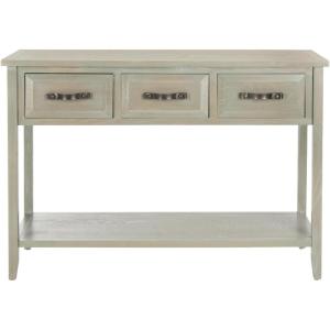 Safavieh Home Collection Aiden Black/Oak 3-Drawer Bottom Shelf Console Table(Ash Grey)