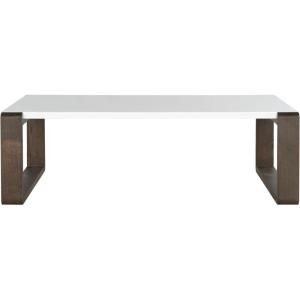 Safavieh Home Collection Bartholomew Mid-Century Modern White and Dark Brown Coffee Table(White / Dark Brown)