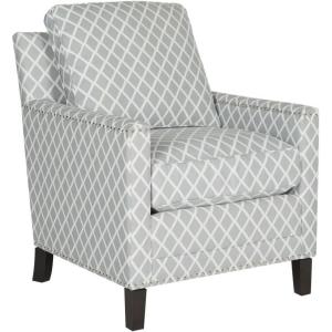 Safavieh Home Collection Buckler Brown with Silver Nailhead Trim Club Chair(Grey / White)