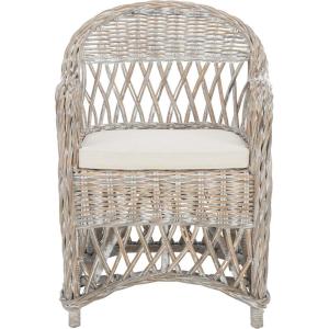 Safavieh Home Collection Inez Natural Wicker Club Chair(White Washed)