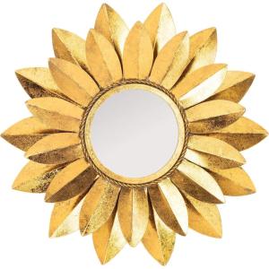 Safavieh Home Collection Larcen 22-inch Gold Flower Round Mirror