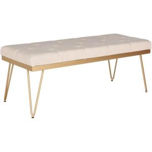 Safavieh Home Collection Marcella Brown & Gold Bench(Beige / Gold)