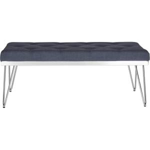 Safavieh Home Collection Marcella Brown & Gold Bench(Navy / Chrome)