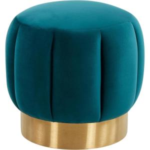 Safavieh Home Collection Maxine Pink and Gold Channel Tufted Otttoman Ottoman(Petrol)