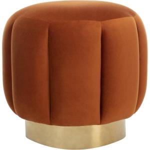Safavieh Home Collection Maxine Pink and Gold Channel Tufted Otttoman Ottoman(Sienna / Gold)