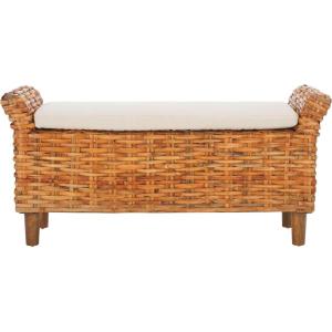 Safavieh Home Collection Palermo Brown and Eggshell Bench(White/Natural)