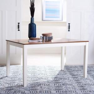 Safavieh Home Collection Silio White Rectangle Dining Table(White / Natural)