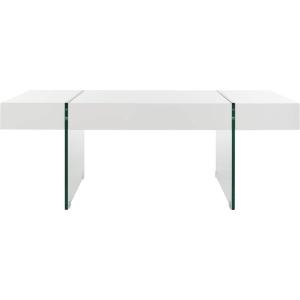 Safavieh Home Jacob White and Glass Leg Coffee Table(White / Glass)
