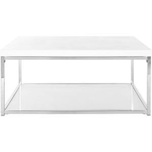Safavieh Home Malone Glam White and Chrome Coffee Table(White / Chrome)
