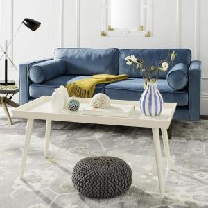 Safavieh Home Nonie Modern Slate Grey Tray Top Coffee Table(Vintage White)