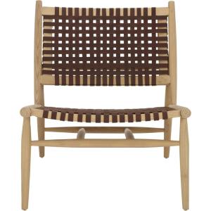Safavieh Home Soleil Natural and White Leather Woven Accent Chair(Cognac / Natural)
