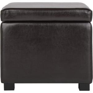 Safavieh Hudson Collection Ryder Leather Square Flip Top Ottoman(Brown)