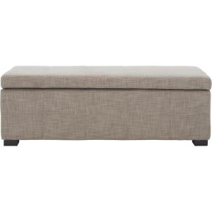 Safavieh Hudson Collection Williamsburg Brown Leather Large Storage Bench(Stone)