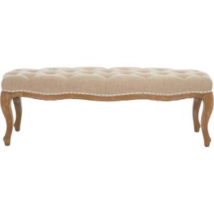 Safavieh Mercer Collection Randy Beige Linen Bench(Wheat / Natural Cream)