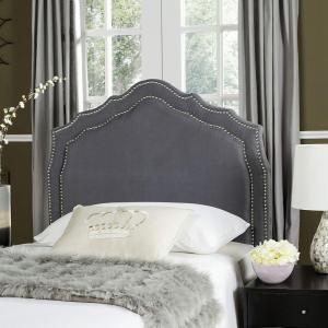 Safavieh Mercer Collection Skyler Grey Silver Nailhead Headboard (Full)(Gray)