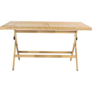 Safavieh PAT7503A Outdoor Collection Akita Black Rectangle Folding Table(Natural / White)