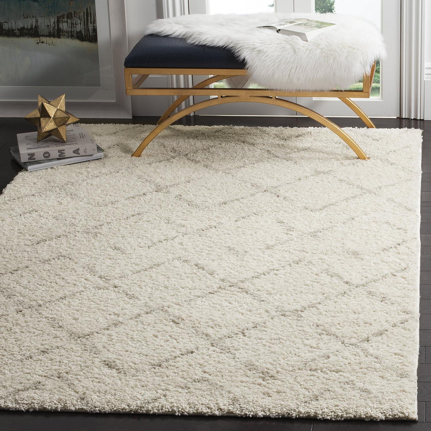 image:imageSAFAVIEH Area Rug 8x10 Arizona Shag Collection Large Ivory amp Beige Moroccan Boho Design NonShedding amp Easy to Clean Ideal for Living Room Bedroom Dining Space ASG743AIvoryBeige
