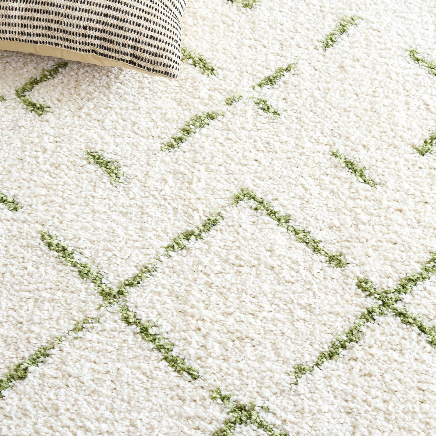 image:imageSAFAVIEH Area Rug 8x10 Arizona Shag Collection Large Ivory amp Beige Moroccan Boho Design NonShedding amp Easy to Clean Ideal for Living Room Bedroom Dining Space ASG743AIvoryGreen