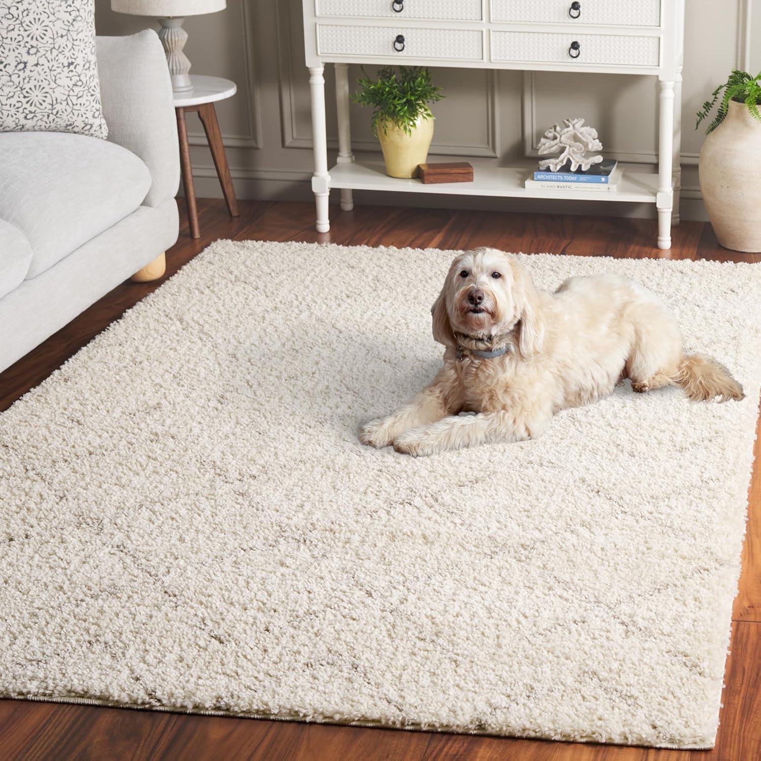 image:imageSAFAVIEH Area Rug 8x10 Arizona Shag Collection Large Ivory amp Beige Moroccan Boho Design NonShedding amp Easy to Clean Ideal for Living Room Bedroom Dining Space ASG743AIvoryBeige