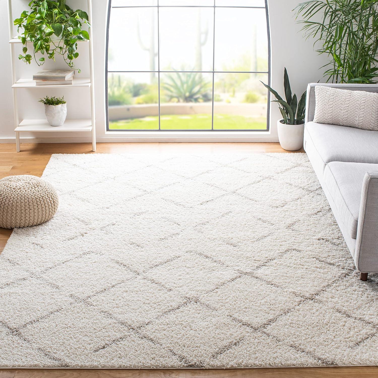 image:imageSAFAVIEH Area Rug 8x10 Arizona Shag Collection Large Ivory amp Beige Moroccan Boho Design NonShedding amp Easy to Clean Ideal for Living Room Bedroom Dining Space ASG743AIvoryBeige