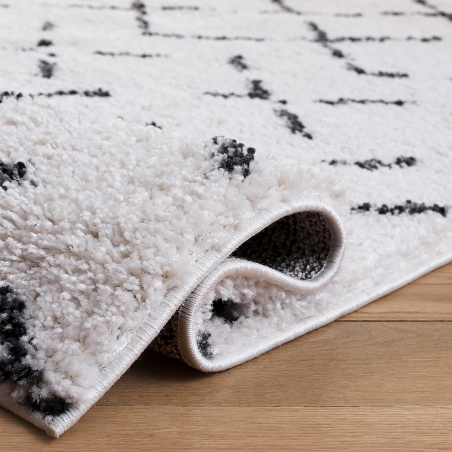 image:imageSAFAVIEH Area Rug 8x10 Arizona Shag Collection Large Ivory amp Beige Moroccan Boho Design NonShedding amp Easy to Clean Ideal for Living Room Bedroom Dining Space ASG743AIvoryBlack