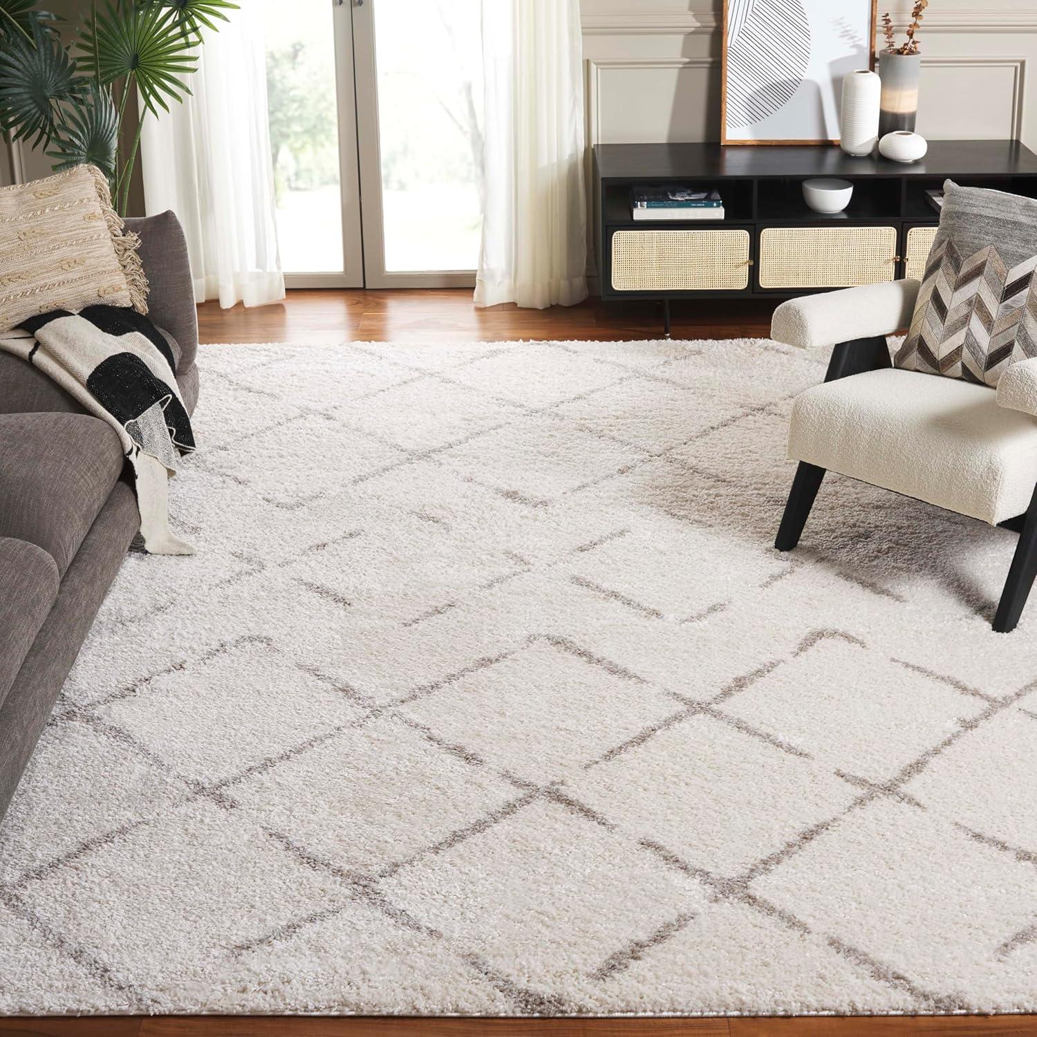 image:imageSAFAVIEH Area Rug 8x10 Arizona Shag Collection Large Ivory amp Beige Moroccan Boho Design NonShedding amp Easy to Clean Ideal for Living Room Bedroom Dining Space ASG743AIvoryBeige