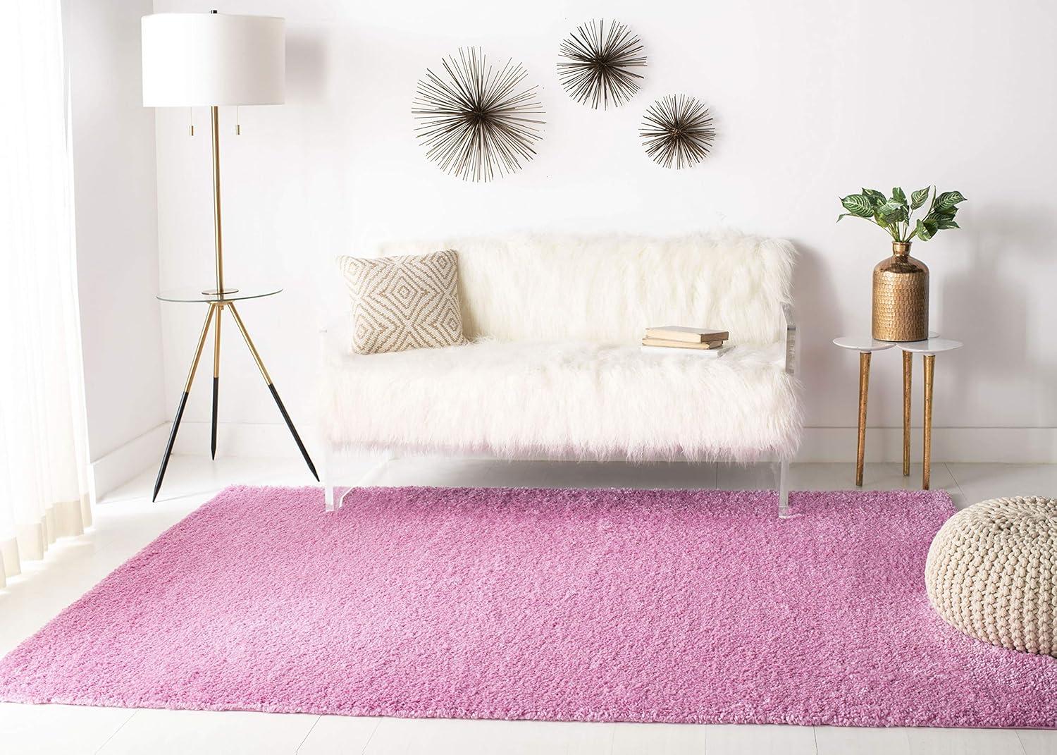 image:imageSAFAVIEH Area Rug 8x10 August Shag Collection Large White Solid Pattern NonShedding amp Easy Cleaning Plush Thick Pile Ideal for Living Room Bedroom Dining Space AUG900APink