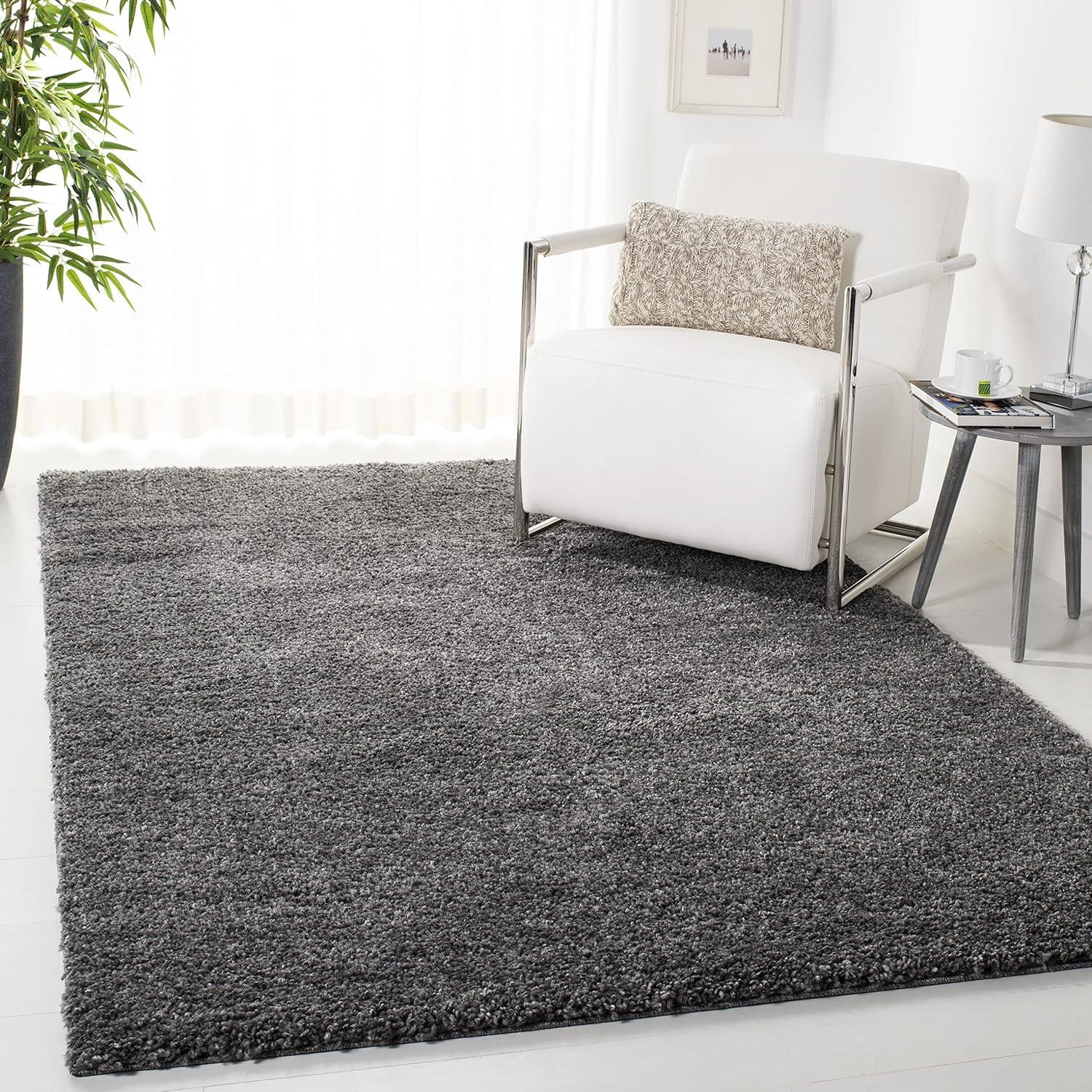 image:imageSAFAVIEH Area Rug 8x10 August Shag Collection Large White Solid Pattern NonShedding amp Easy Cleaning Plush Thick Pile Ideal for Living Room Bedroom Dining Space AUG900AGrey