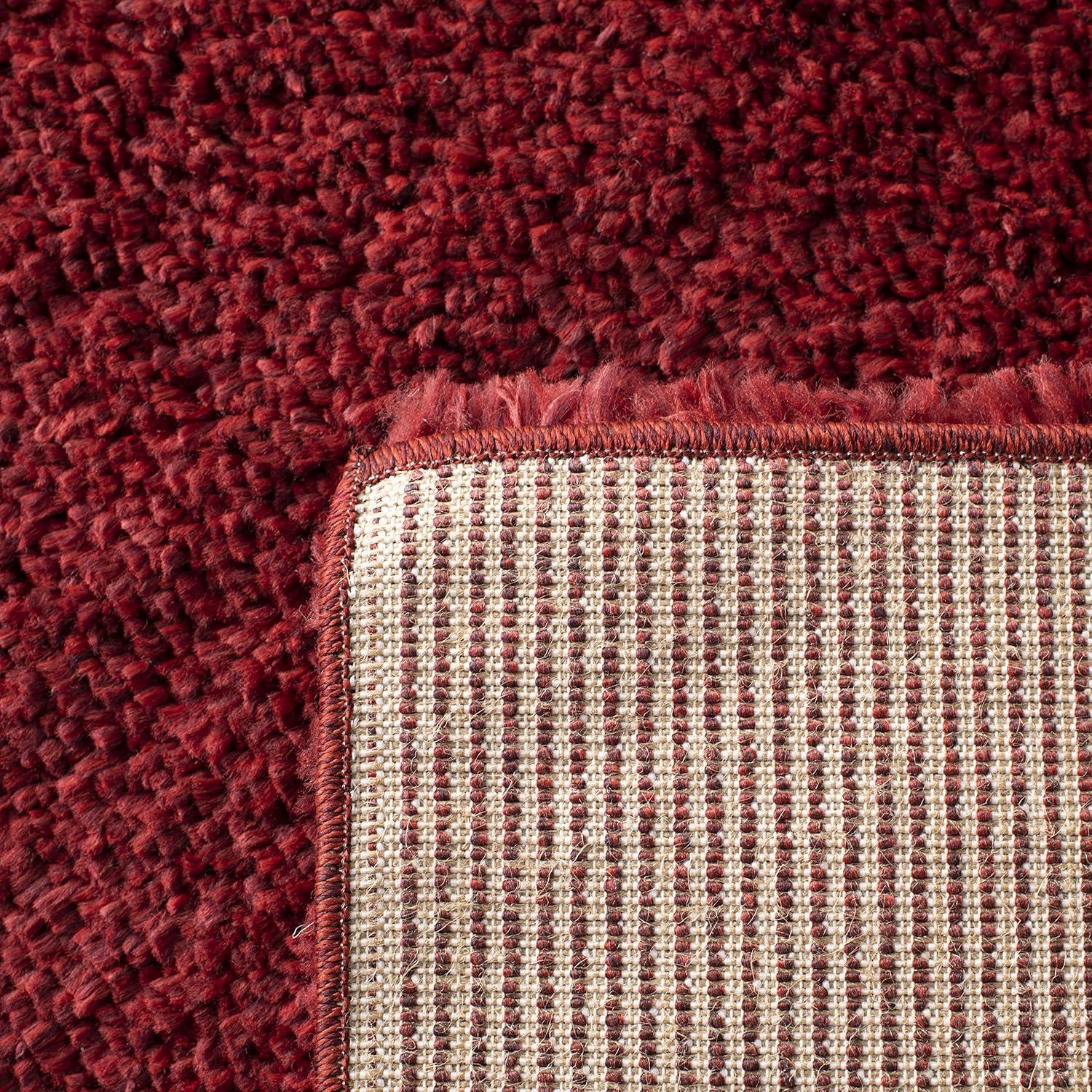 image:imageSAFAVIEH Area Rug 8x10 August Shag Collection Large White Solid Pattern NonShedding amp Easy Cleaning Plush Thick Pile Ideal for Living Room Bedroom Dining Space AUG900ABurgundy