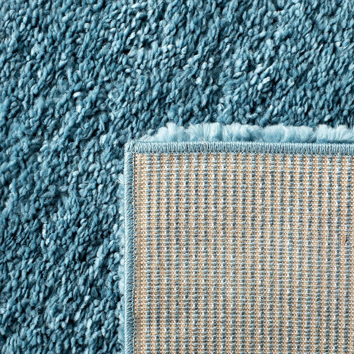image:imageSAFAVIEH Area Rug 8x10 August Shag Collection Large White Solid Pattern NonShedding amp Easy Cleaning Plush Thick Pile Ideal for Living Room Bedroom Dining Space AUG900ATurquoise