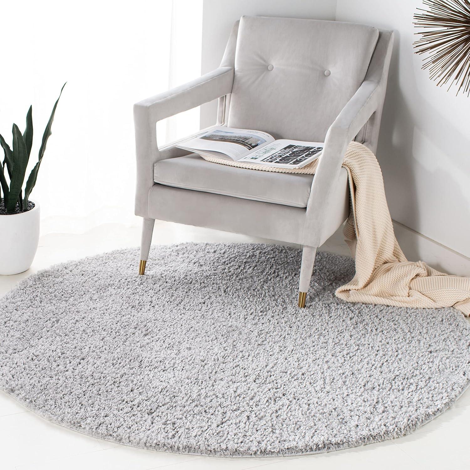 image:imageSAFAVIEH Area Rug 8x10 August Shag Collection Large White Solid Pattern NonShedding amp Easy Cleaning Plush Thick Pile Ideal for Living Room Bedroom Dining Space AUG900ASilver