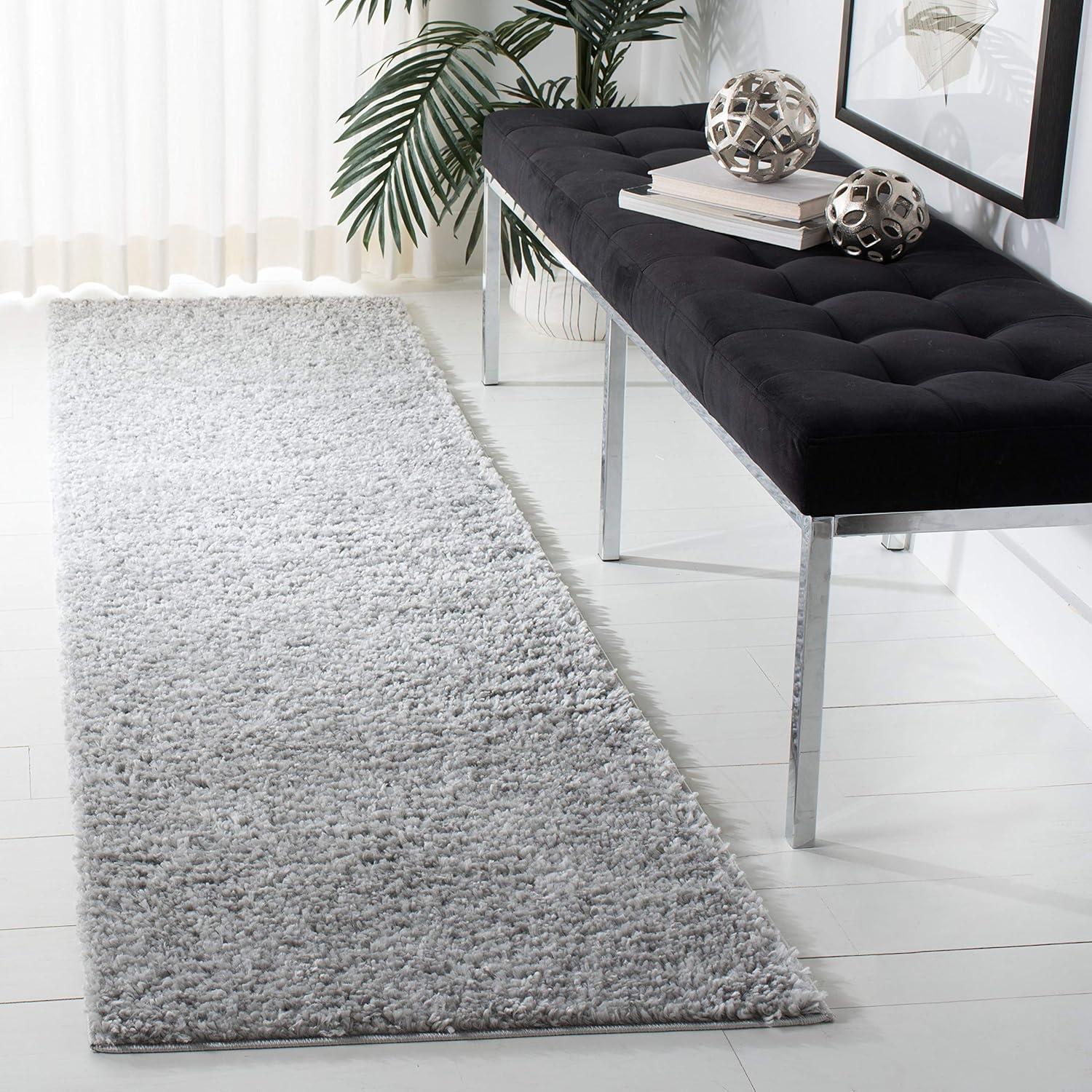 image:imageSAFAVIEH Area Rug 8x10 August Shag Collection Large White Solid Pattern NonShedding amp Easy Cleaning Plush Thick Pile Ideal for Living Room Bedroom Dining Space AUG900ASilver