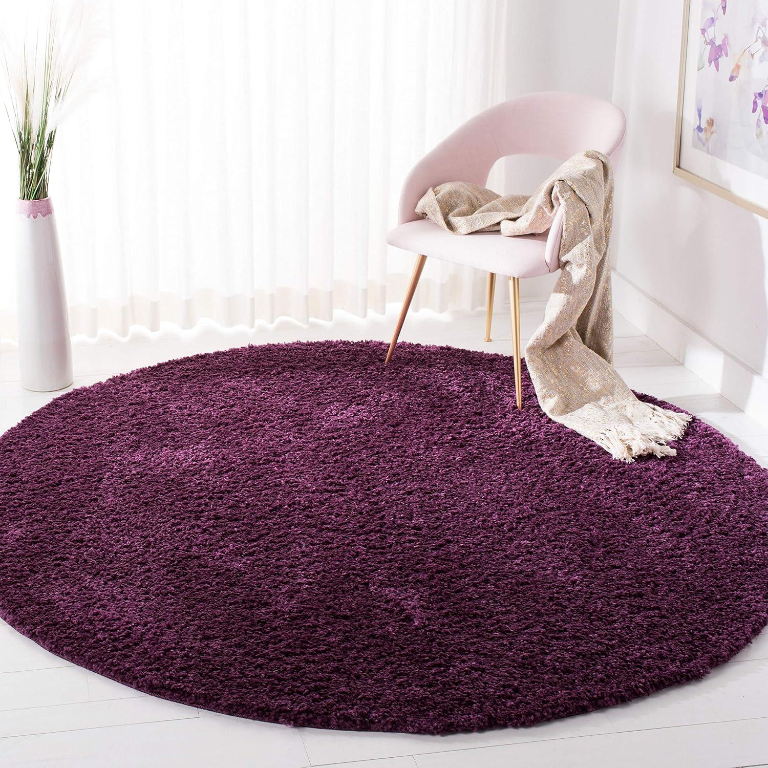 image:imageSAFAVIEH Area Rug 8x10 August Shag Collection Large White Solid Pattern NonShedding amp Easy Cleaning Plush Thick Pile Ideal for Living Room Bedroom Dining Space AUG900APurple