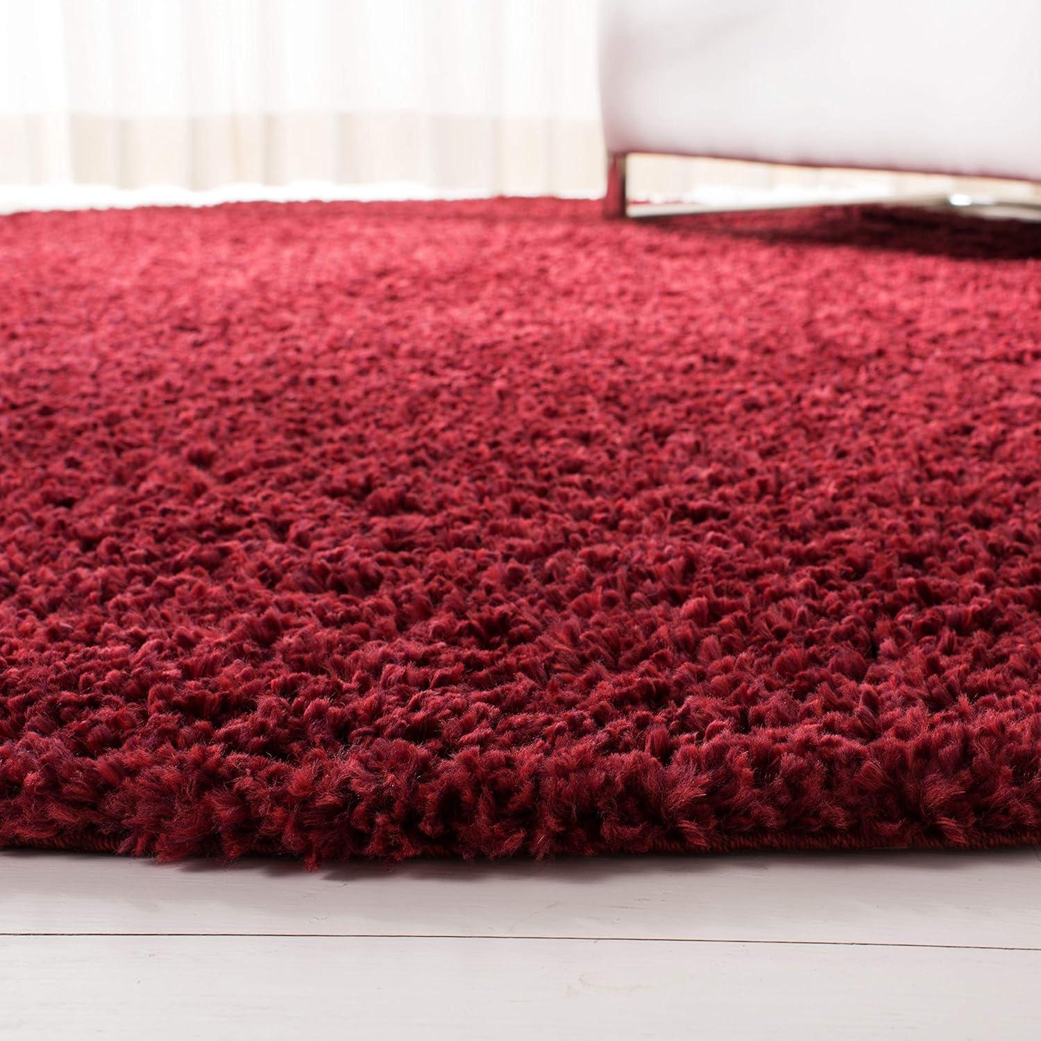 image:imageSAFAVIEH Area Rug 8x10 August Shag Collection Large White Solid Pattern NonShedding amp Easy Cleaning Plush Thick Pile Ideal for Living Room Bedroom Dining Space AUG900ABurgundy