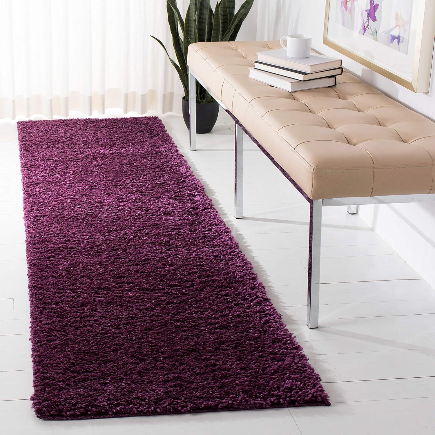 image:imageSAFAVIEH Area Rug 8x10 August Shag Collection Large White Solid Pattern NonShedding amp Easy Cleaning Plush Thick Pile Ideal for Living Room Bedroom Dining Space AUG900APurple