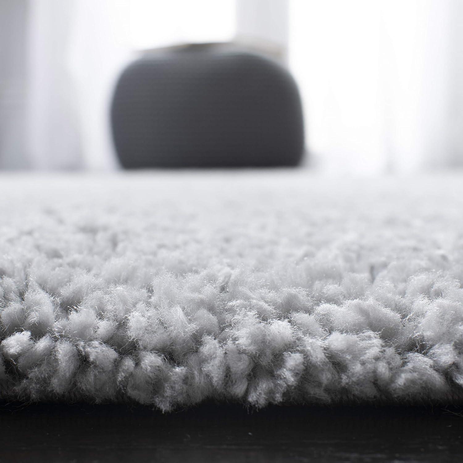 image:imageSAFAVIEH Area Rug 8x10 August Shag Collection Large White Solid Pattern NonShedding amp Easy Cleaning Plush Thick Pile Ideal for Living Room Bedroom Dining Space AUG900ASilver