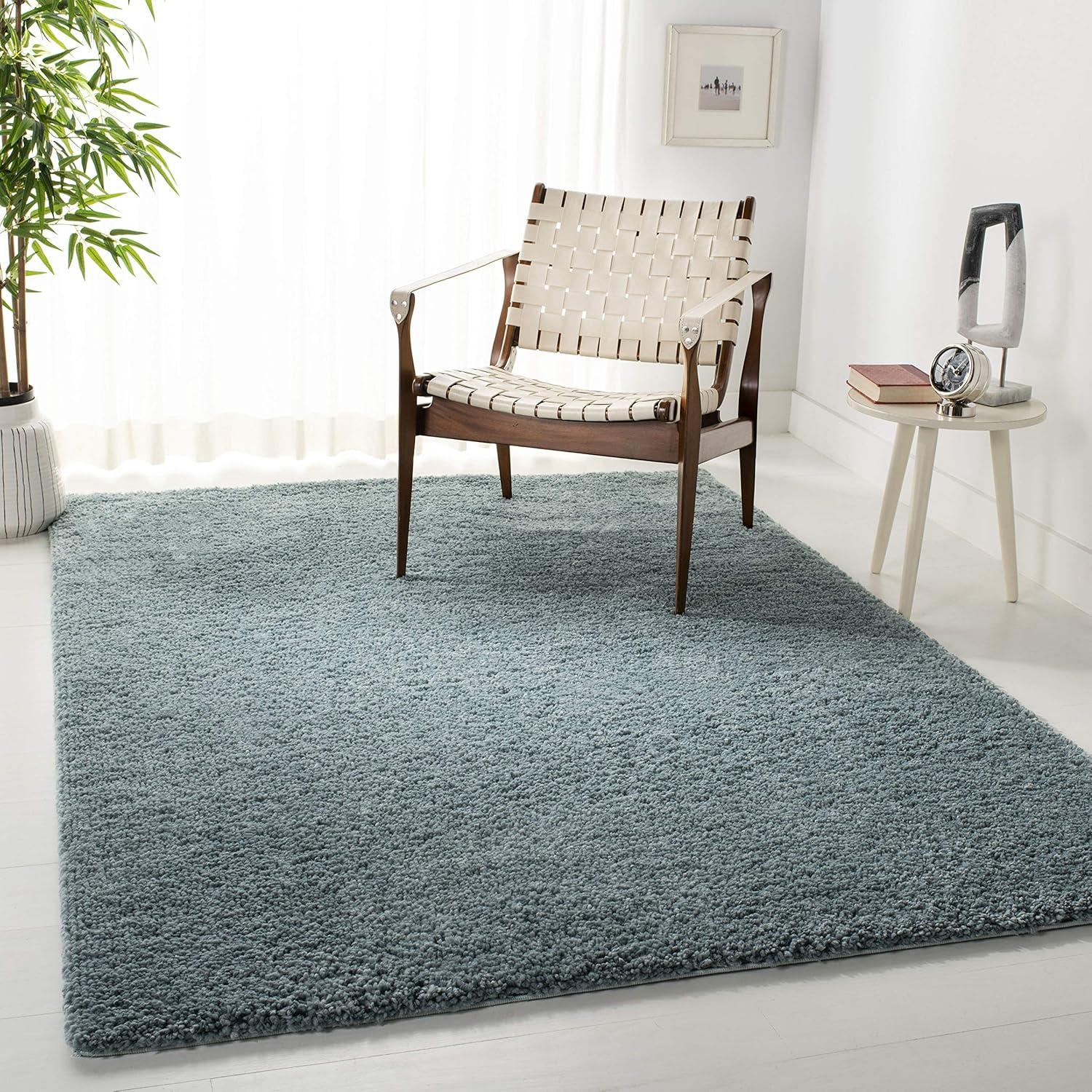 image:imageSAFAVIEH Area Rug 8x10 August Shag Collection Large White Solid Pattern NonShedding amp Easy Cleaning Plush Thick Pile Ideal for Living Room Bedroom Dining Space AUG900AAqua