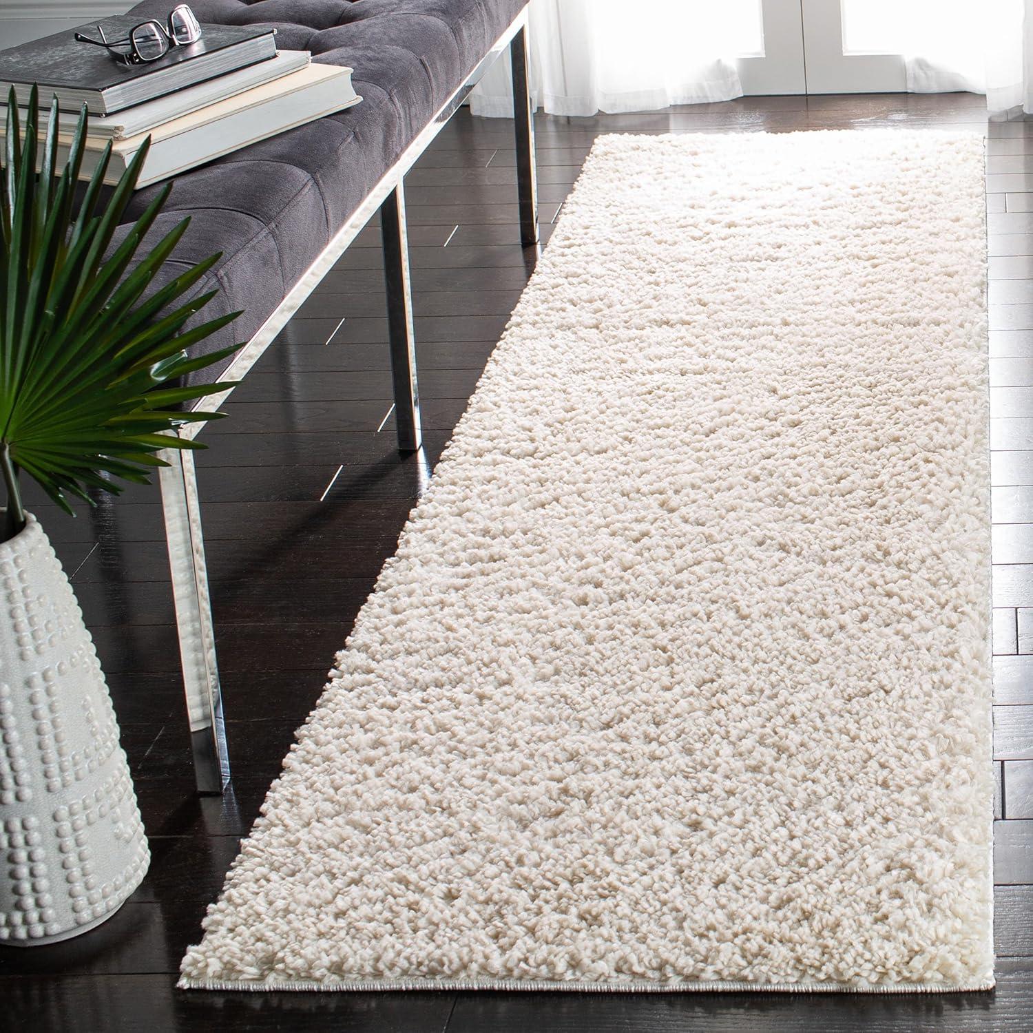 image:imageSAFAVIEH Area Rug 8x10 August Shag Collection Large White Solid Pattern NonShedding amp Easy Cleaning Plush Thick Pile Ideal for Living Room Bedroom Dining Space AUG900AIvory