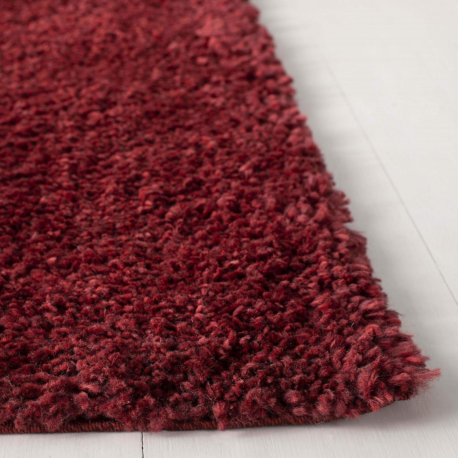 image:imageSAFAVIEH Area Rug 8x10 August Shag Collection Large White Solid Pattern NonShedding amp Easy Cleaning Plush Thick Pile Ideal for Living Room Bedroom Dining Space AUG900ABurgundy