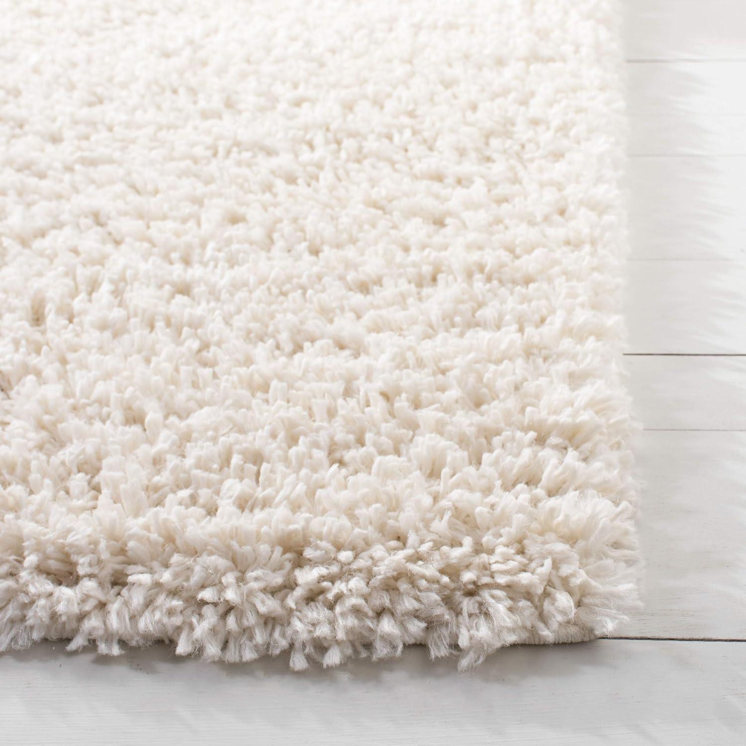 image:imageSAFAVIEH Area Rug 8x10 August Shag Collection Large White Solid Pattern NonShedding amp Easy Cleaning Plush Thick Pile Ideal for Living Room Bedroom Dining Space AUG900AIvory
