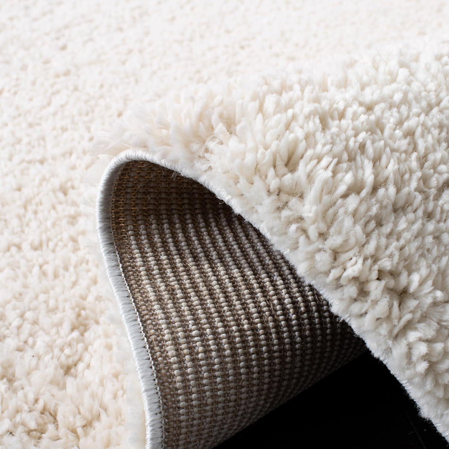 image:imageSAFAVIEH Area Rug 8x10 August Shag Collection Large White Solid Pattern NonShedding amp Easy Cleaning Plush Thick Pile Ideal for Living Room Bedroom Dining Space AUG900AIvory