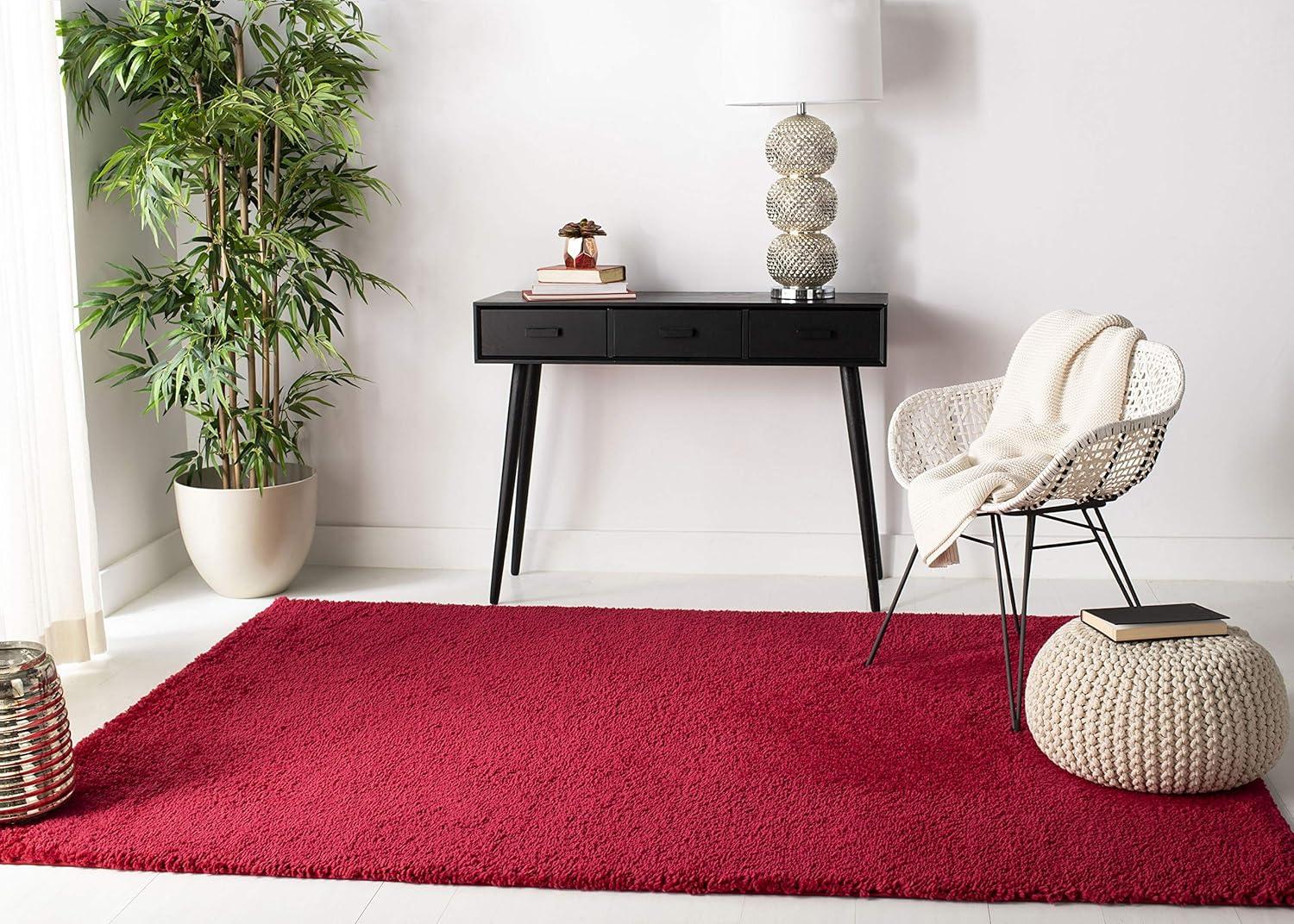 image:imageSAFAVIEH Area Rug 8x10 August Shag Collection Large White Solid Pattern NonShedding amp Easy Cleaning Plush Thick Pile Ideal for Living Room Bedroom Dining Space AUG900ARed