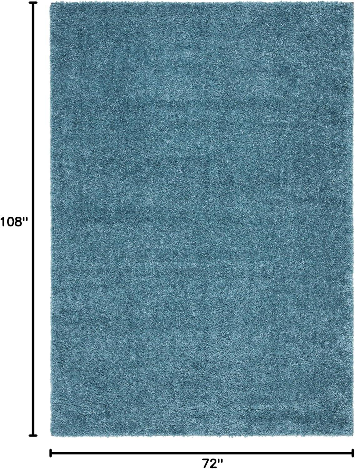 image:imageSAFAVIEH Area Rug 8x10 August Shag Collection Large White Solid Pattern NonShedding amp Easy Cleaning Plush Thick Pile Ideal for Living Room Bedroom Dining Space AUG900ATurquoise