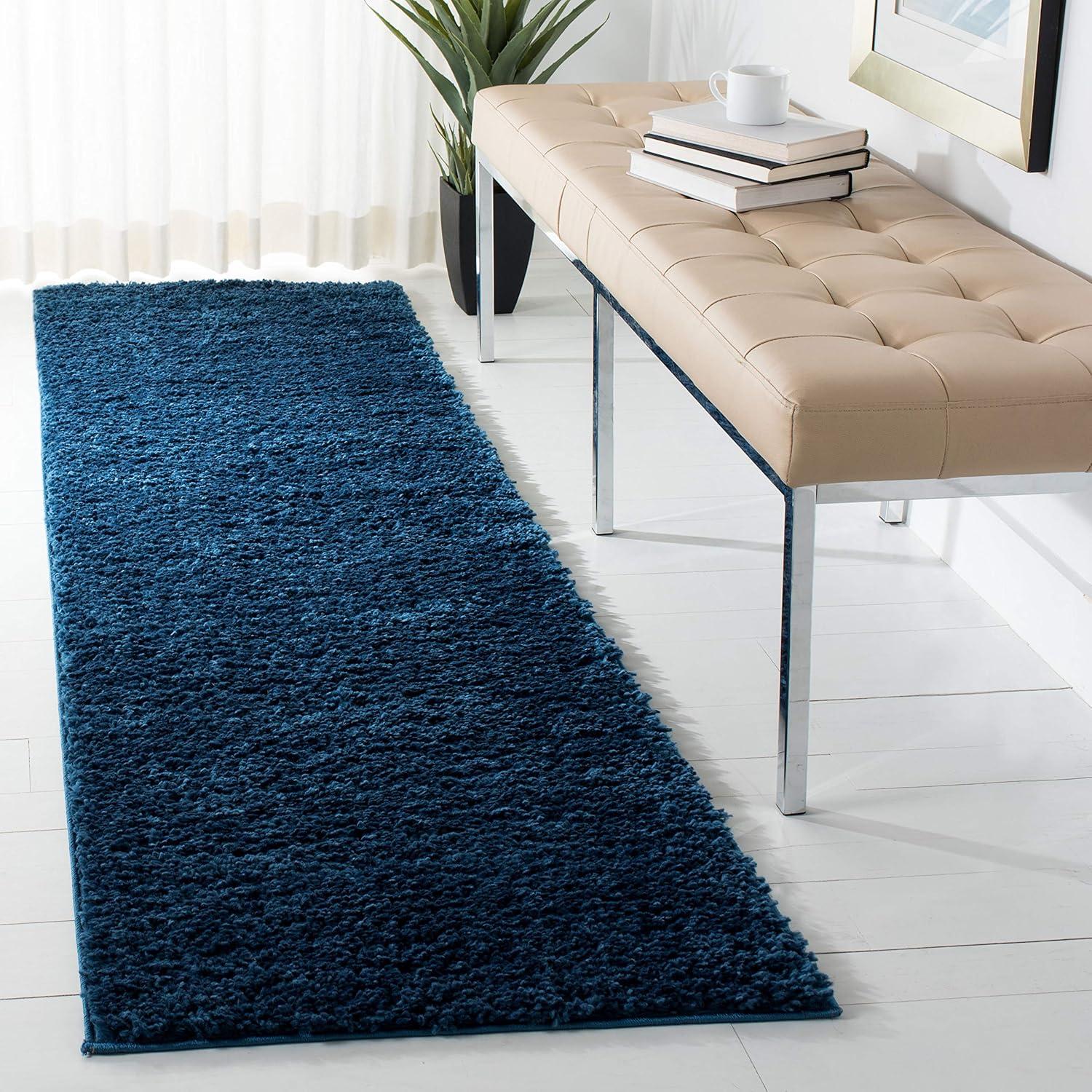 image:imageSAFAVIEH Area Rug 8x10 August Shag Collection Large White Solid Pattern NonShedding amp Easy Cleaning Plush Thick Pile Ideal for Living Room Bedroom Dining Space AUG900ANavy