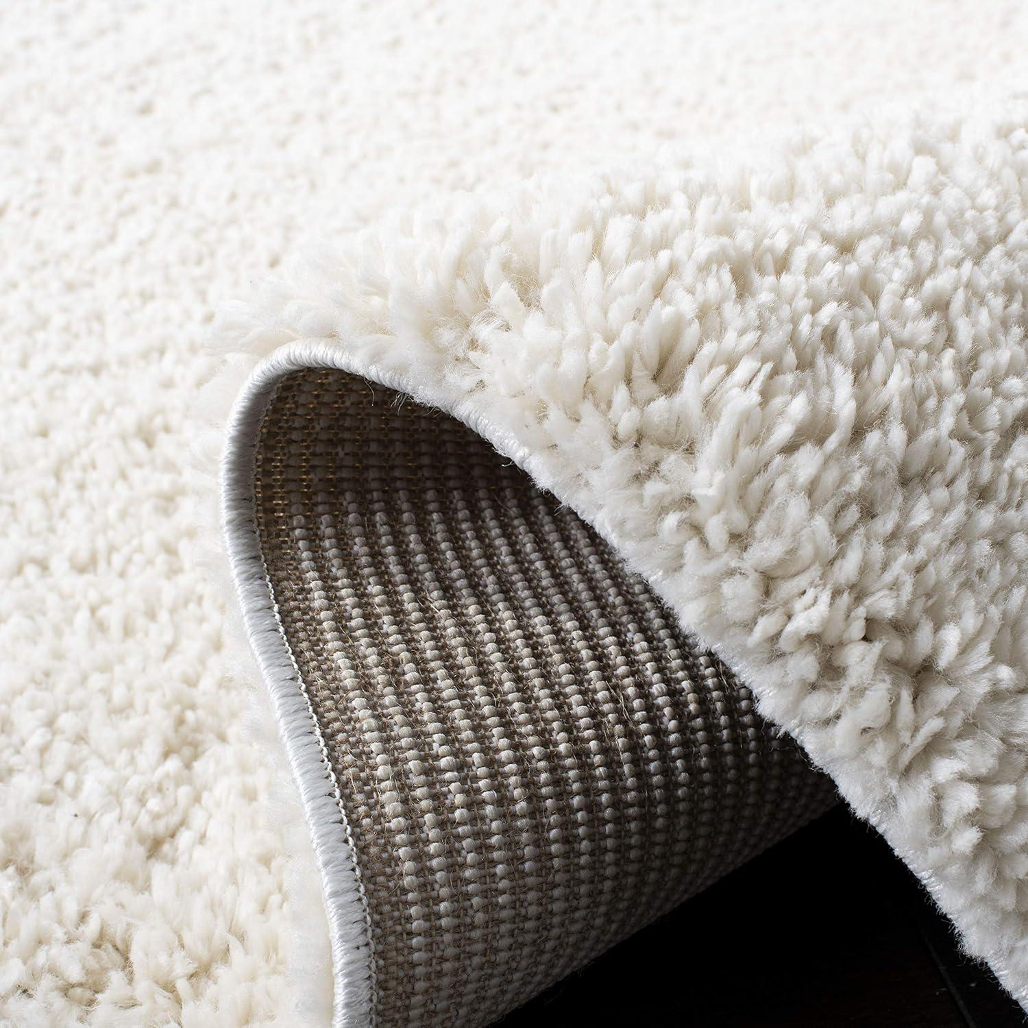 image:imageSAFAVIEH Area Rug 8x10 August Shag Collection Large White Solid Pattern NonShedding amp Easy Cleaning Plush Thick Pile Ideal for Living Room Bedroom Dining Space AUG900AIvory