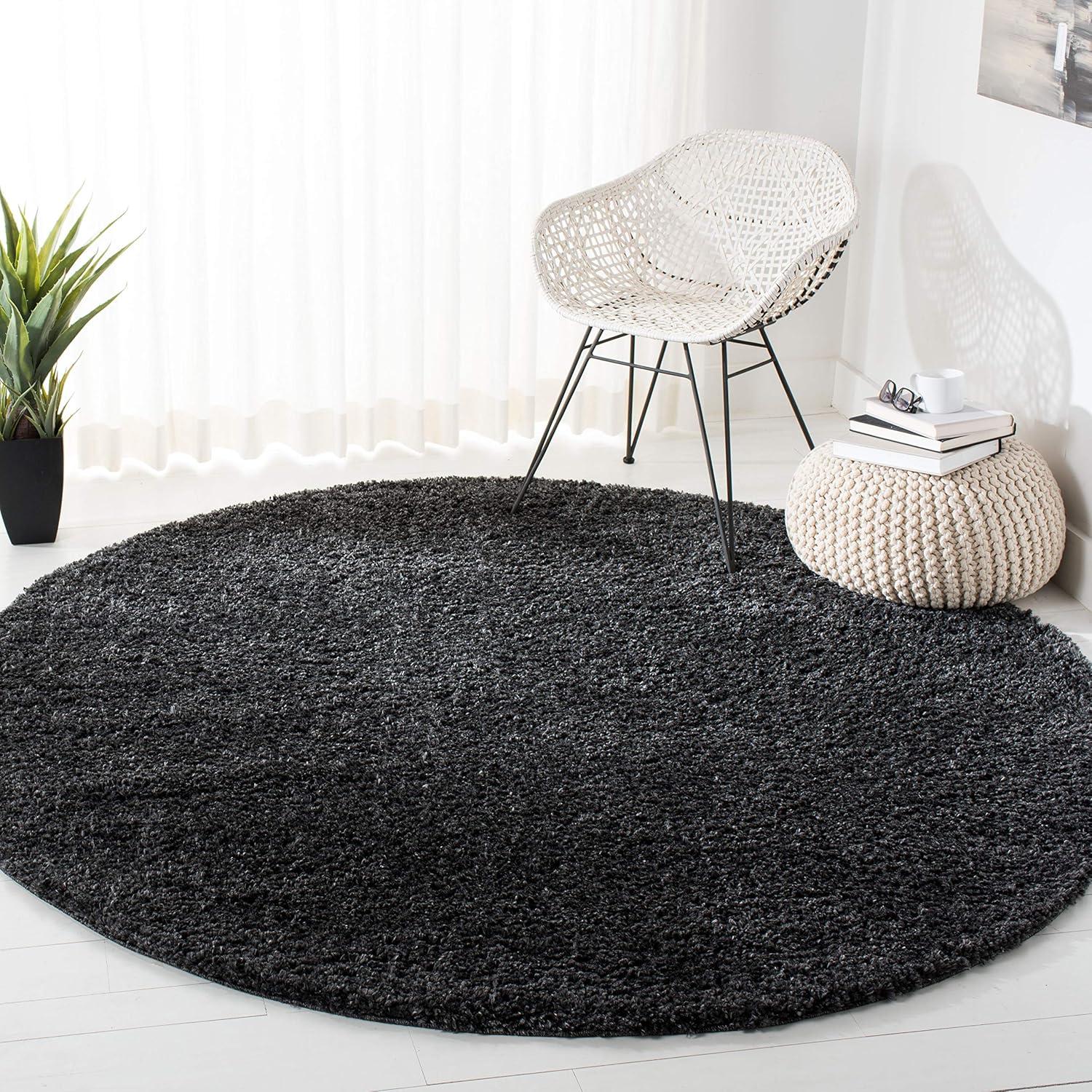 image:imageSAFAVIEH Area Rug 8x10 August Shag Collection Large White Solid Pattern NonShedding amp Easy Cleaning Plush Thick Pile Ideal for Living Room Bedroom Dining Space AUG900ACharcoal