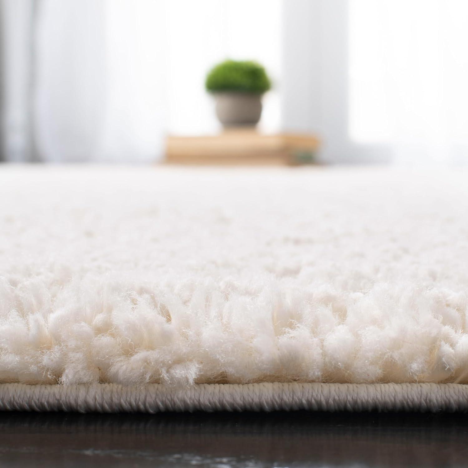 image:imageSAFAVIEH Area Rug 8x10 August Shag Collection Large White Solid Pattern NonShedding amp Easy Cleaning Plush Thick Pile Ideal for Living Room Bedroom Dining Space AUG900AIvory
