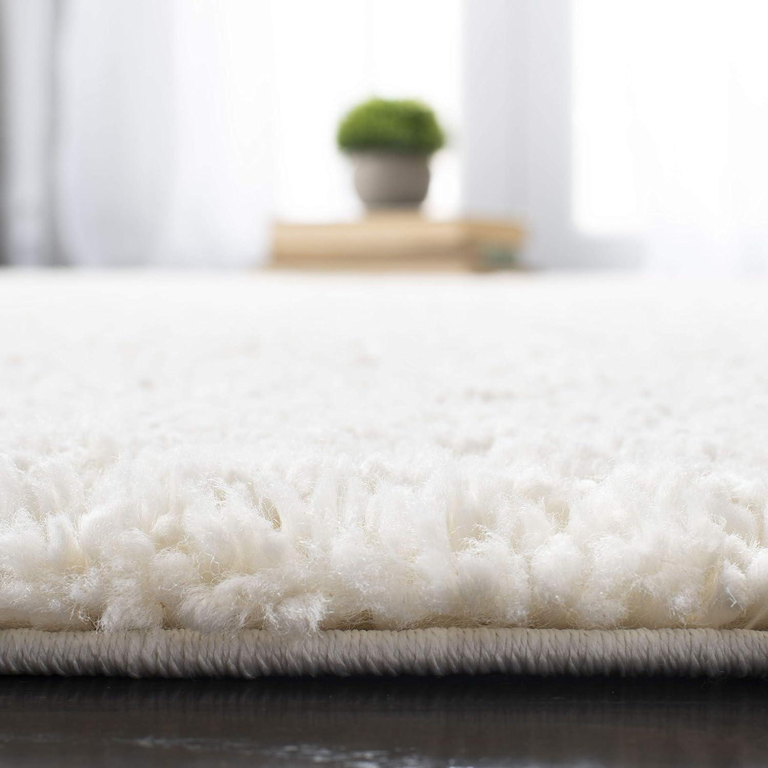 image:imageSAFAVIEH Area Rug 8x10 August Shag Collection Large White Solid Pattern NonShedding amp Easy Cleaning Plush Thick Pile Ideal for Living Room Bedroom Dining Space AUG900AIvory